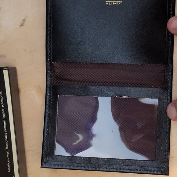 Vintage Amity Card Case Cowhide Leather Original Box Unused No Plastic Insert - Picture 6 of 9